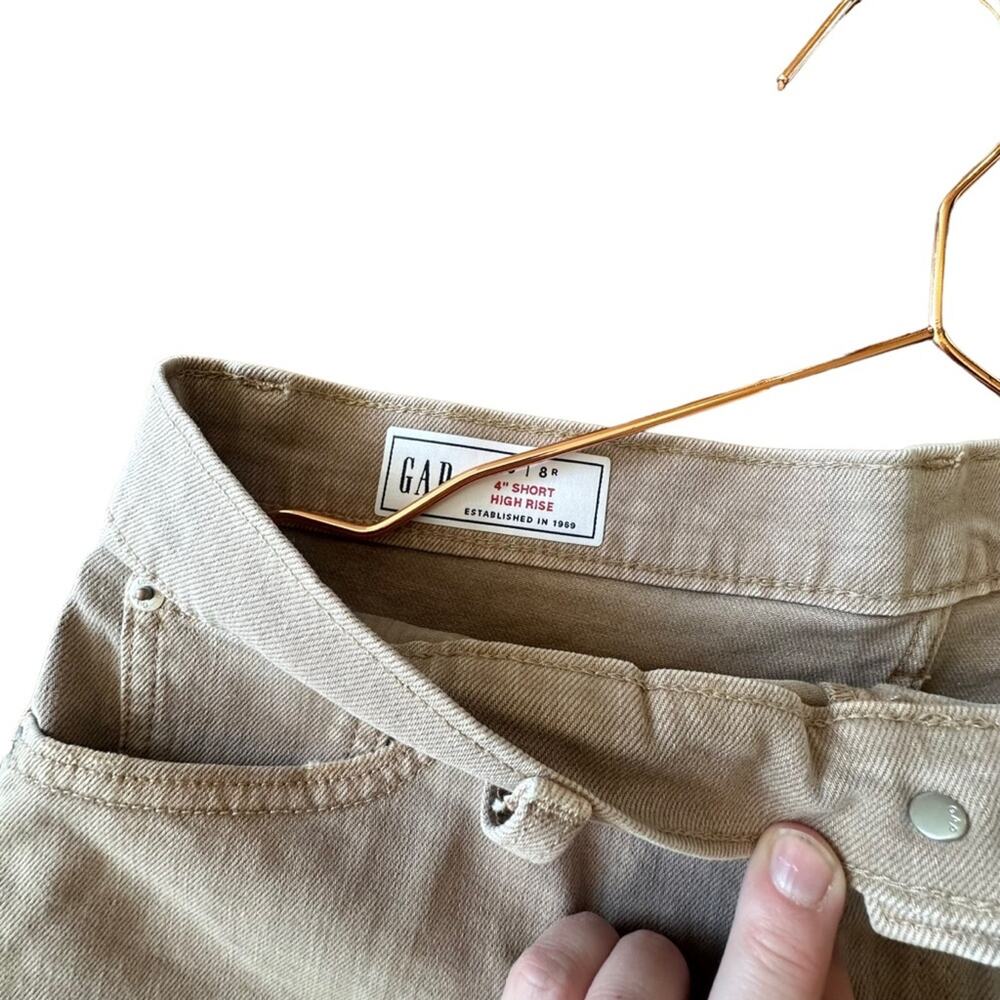 GAP High Rise Crop cut off tan Denim Shorts 29 4 inch - Picture 2 of 9